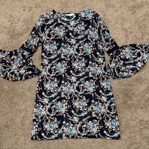 Westport Navy and Pink Floral Long Sleeve Dress